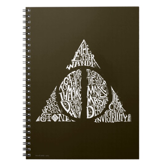 540x540 Harry Potter Spell Deathly Hallows Typography Gr Notebook - Deathly Hallows Sketch
