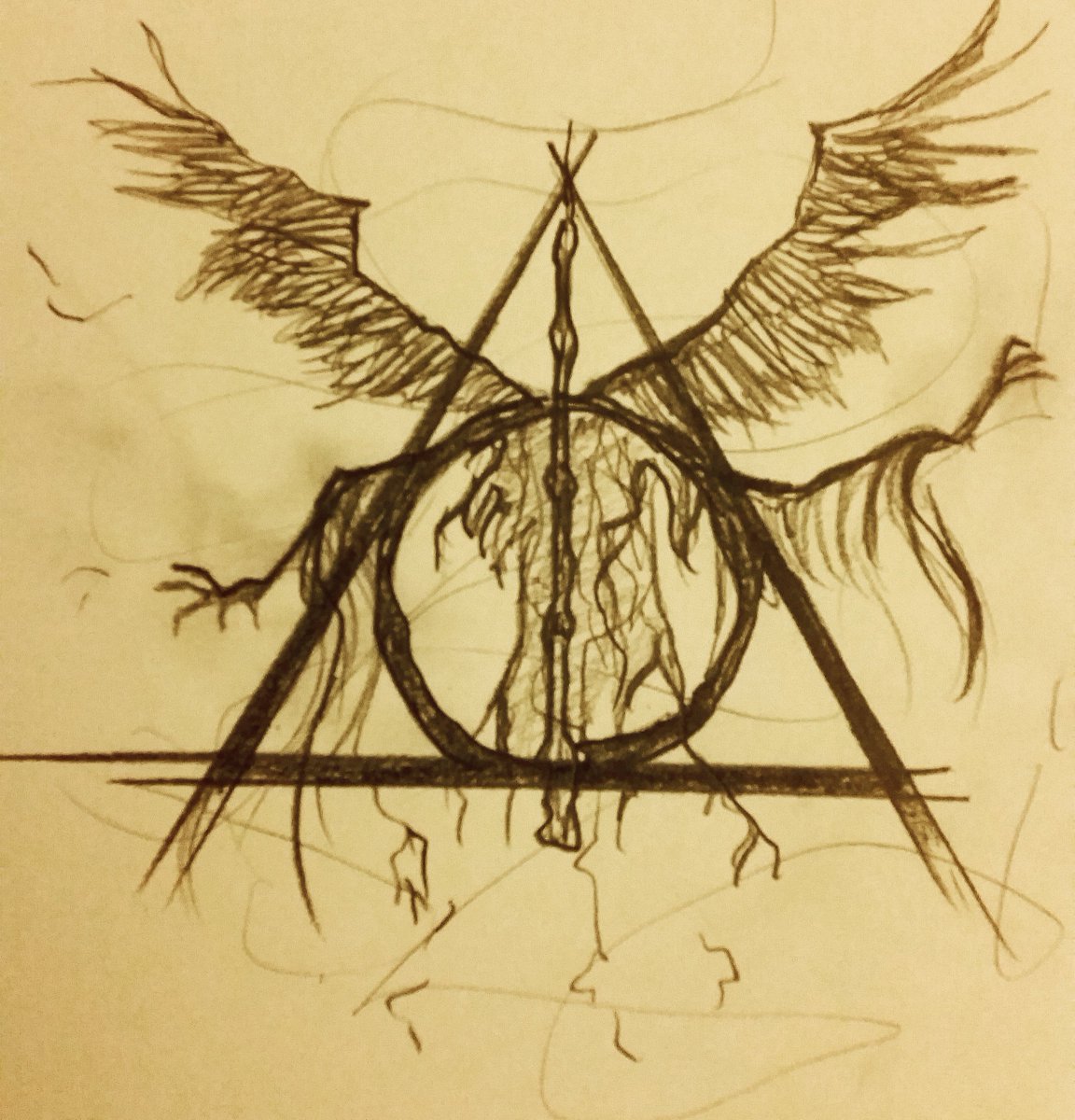 1152x1200 Isiilairen On Twitter Day 202 Drawing Challenge 21.04.17 - Deathly Hallows Sketch