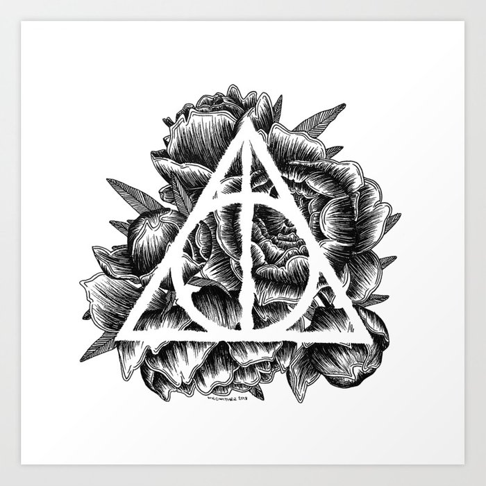 700x700 Deathly Hallows Art Print By Wildwither Society6 - Deathly Hallows Sketch