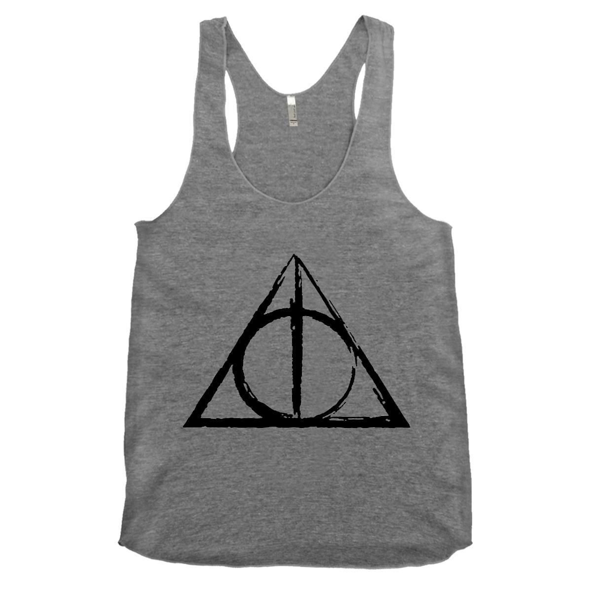 1200x1200 Deathly Hallows Sketch Womens Racerback Tank Harry Potter Book - Deathly Hallows Sketch