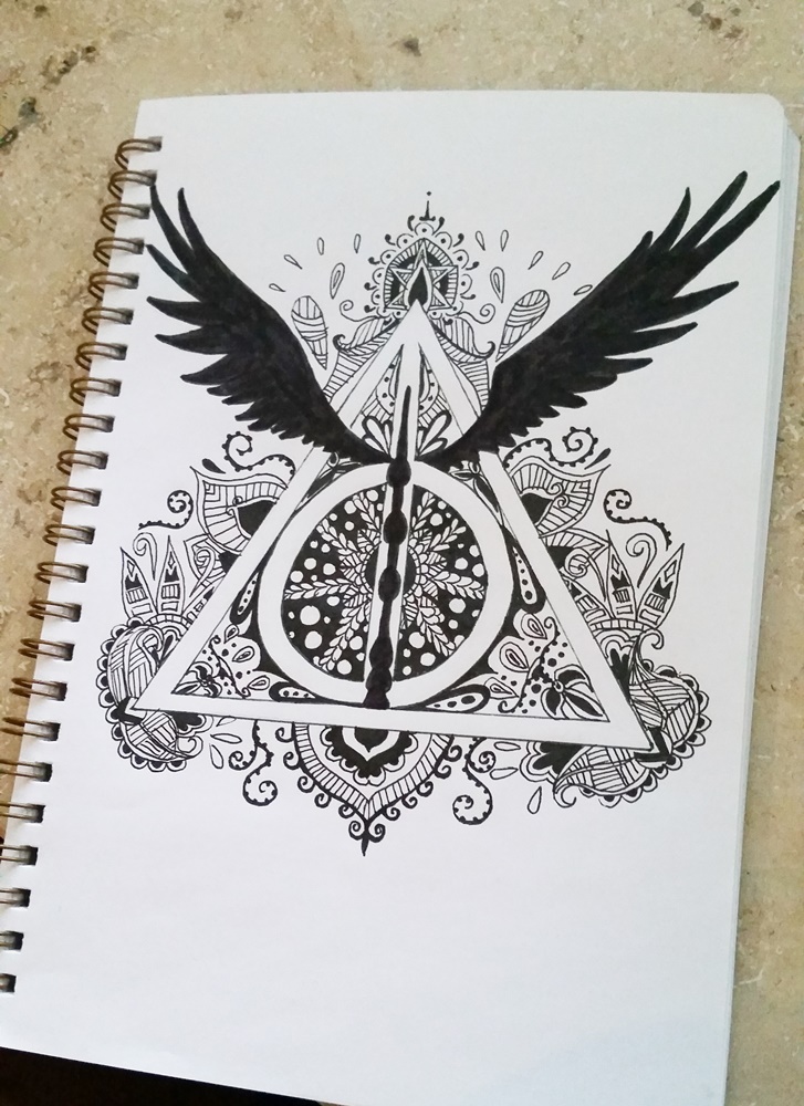 727x1000 Deathly Hallows By Stop Wasting Time - Deathly Hallows Sketch