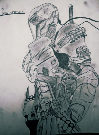 320x434 Deathstroke From Dc Comics Pencil Sketch By Me ) - Deathstroke Sketch