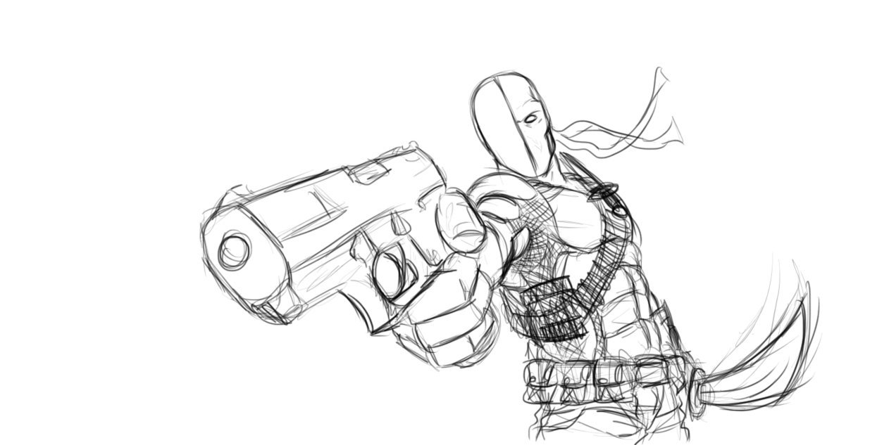 1262x633 Deathstroke Sketch By Ivo0599 - Deathstroke Sketch
