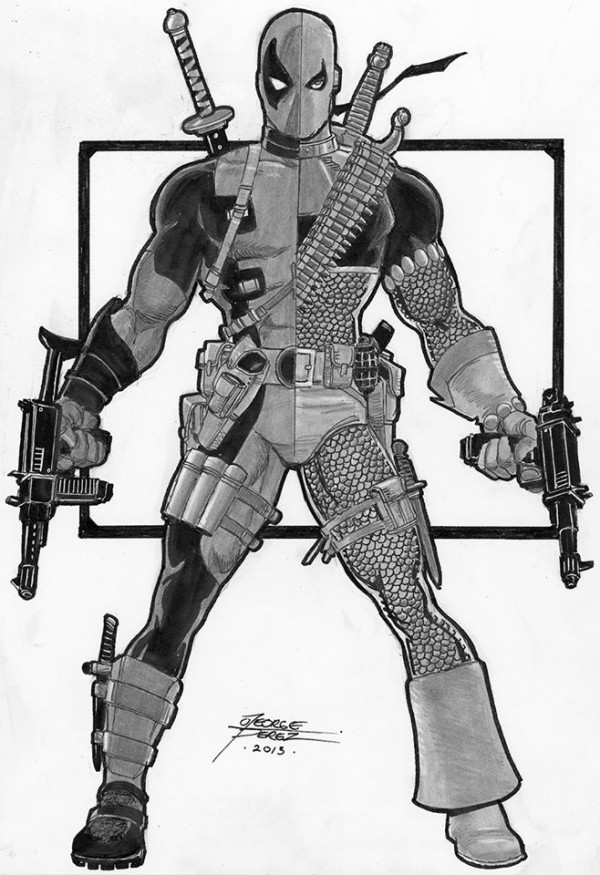 600x875 George Perez Sketches A Deadpool Deathstroke Hybrid - Deathstroke Sketch