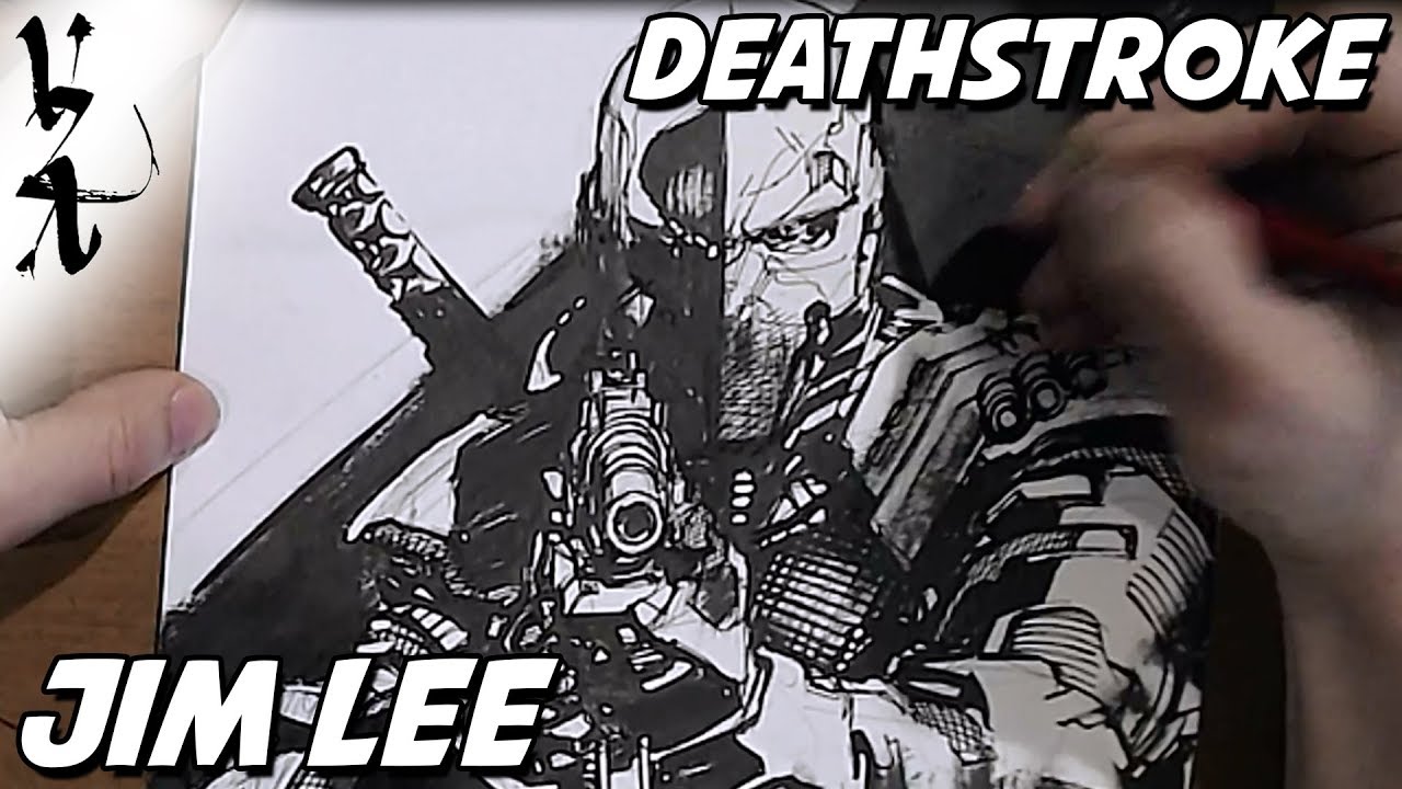 1280x720 Jim Lee Drawing Deathstroke - Deathstroke Sketch