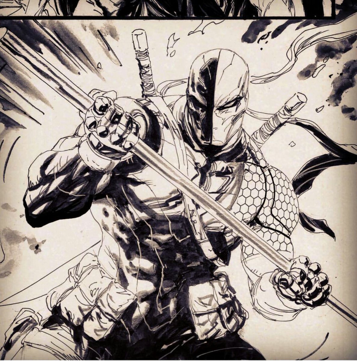 1187x1200 Tyler Kirkham On Twitter - Deathstroke Sketch