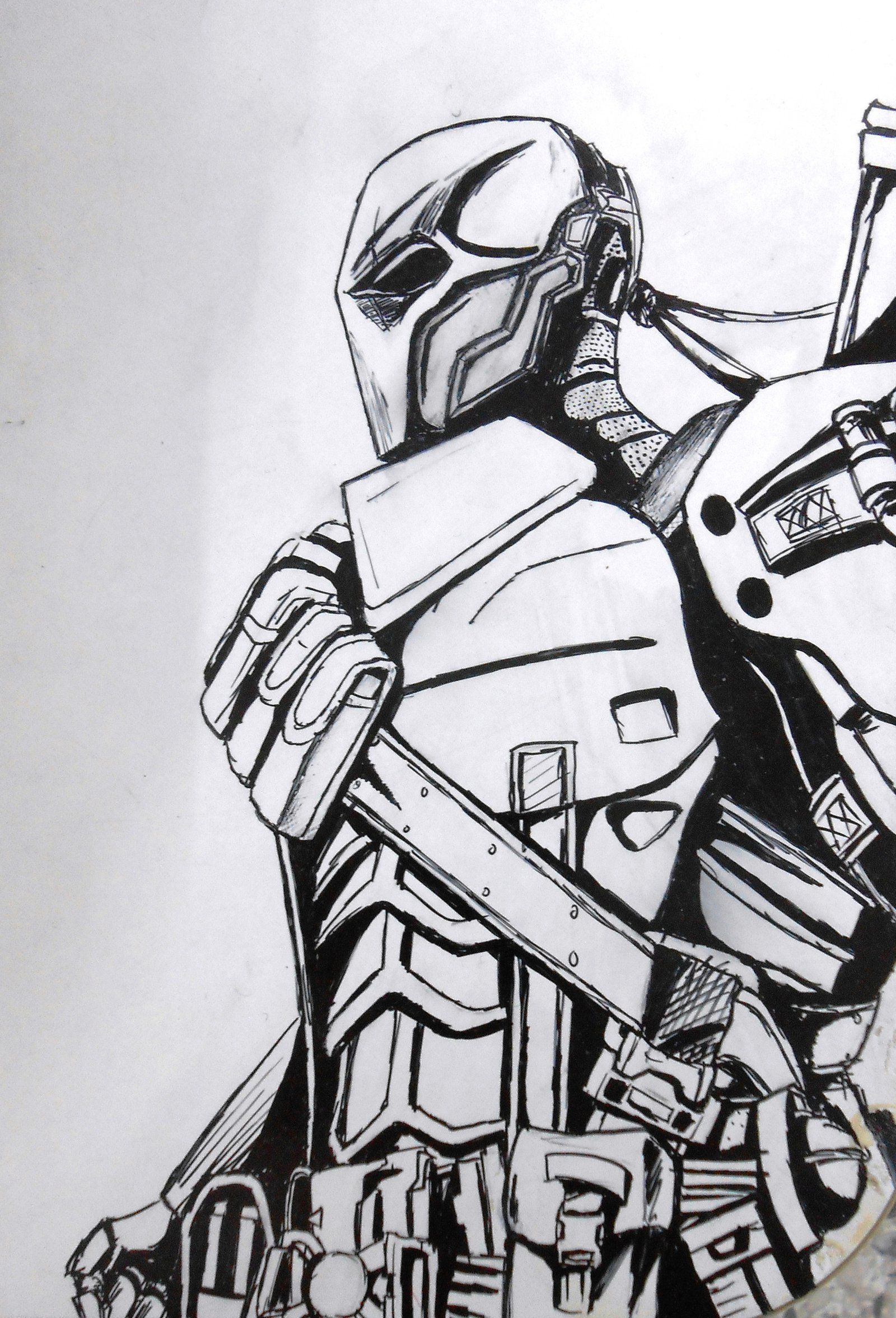 1600x2353 Deathstroke Drawing - Deathstroke Sketch