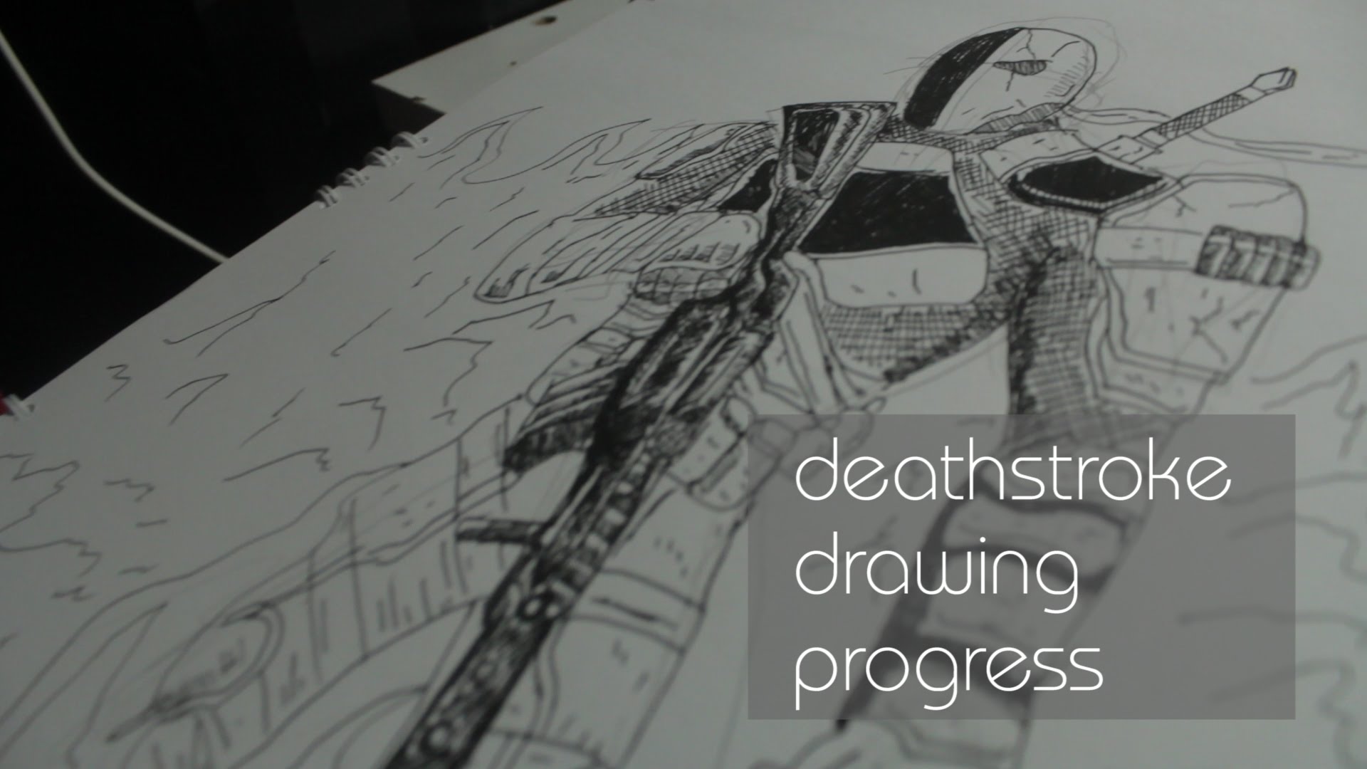 1920x1080 Deathstroke Drawing Progress - Deathstroke Sketch