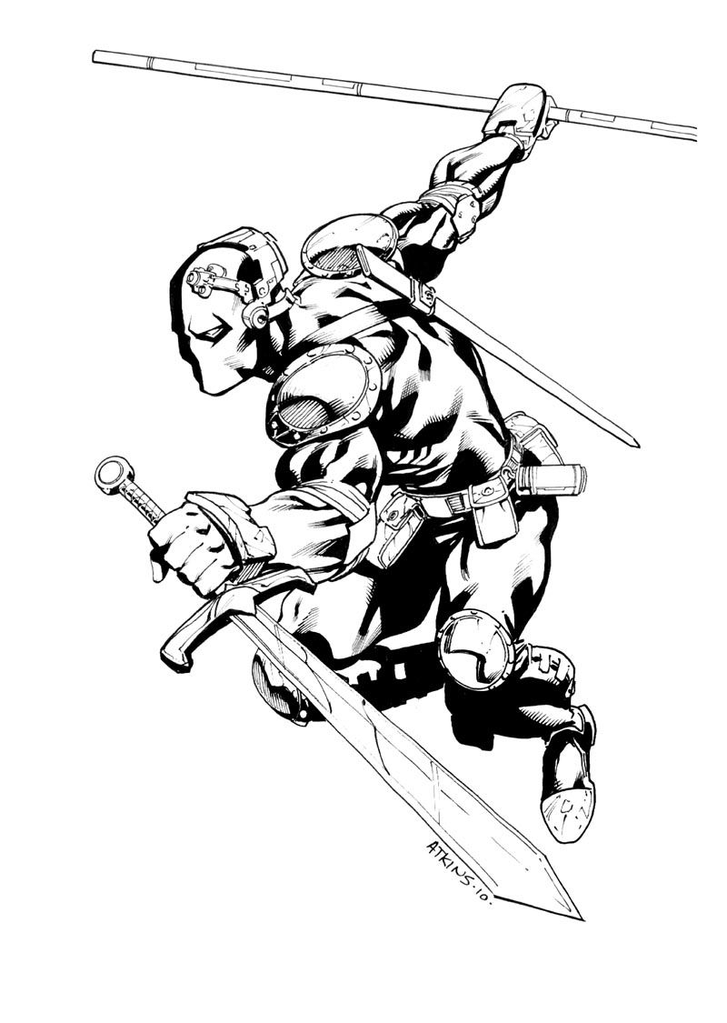 800x1125 Deathstroke Sdcc Sketch By Robert Atkins Places To Visit In 2018 - Deathstroke Sketch