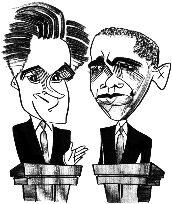 727x862 The Ungreat Debate The New Yorker - Debate Sketch
