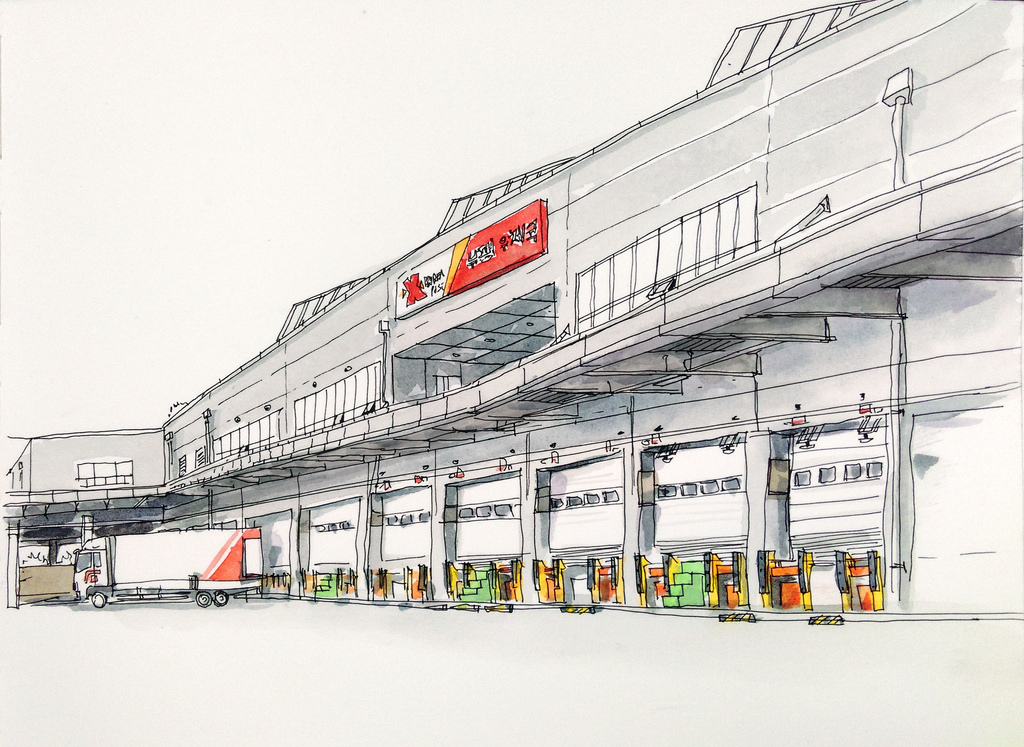 1024x747 Post Office (Loading Deck) Sketch 15th Of August, A Rainy - Deck Sketch