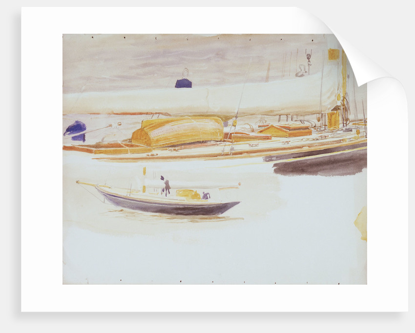 850x682 Study Of The Deck Of A Yacht With Sketch Of Yacht, Less Detailed - Deck Sketch