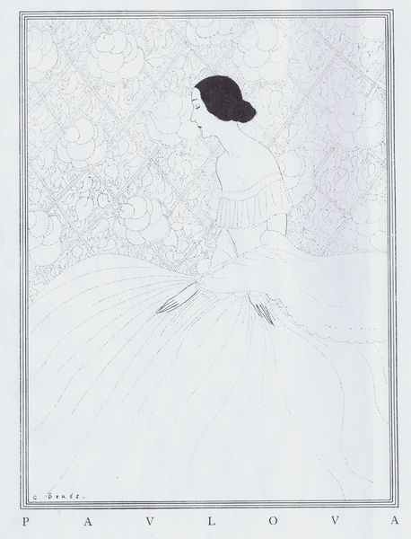458x600 Art Deco Sketch By G. Peres Of The Celebrated Balled Dancer - Deco Sketch