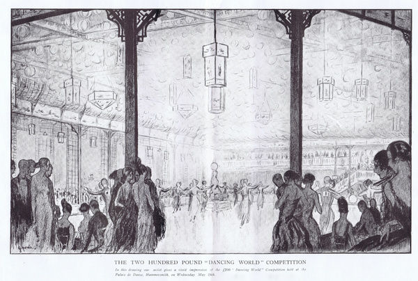 600x404 Art Deco Sketch By G. Peres Of The Interior Of The Palais De Danse - Deco Sketch