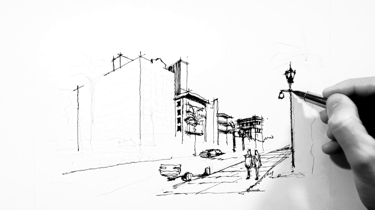 1280x720 In The Miami Art Deco Architectural District - Deco Sketch