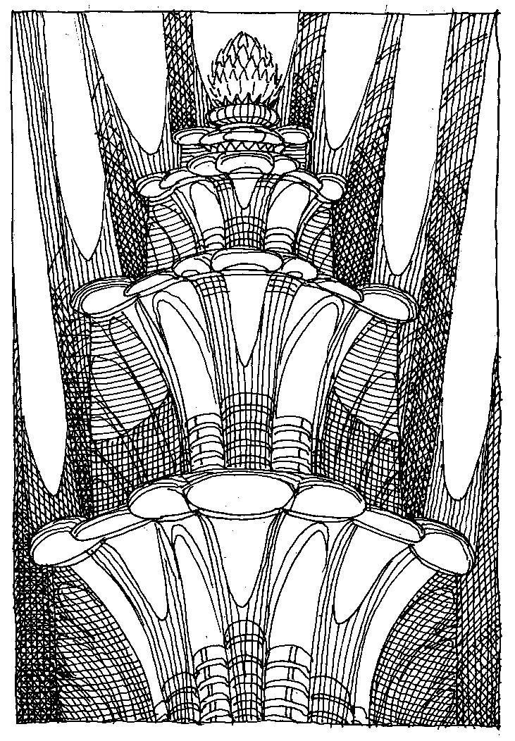 731x1052 Pen And Ink Sketch Of Imaginary Art Deco Building Top Jeffrey - Deco Sketch