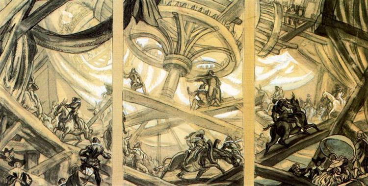 750x380 Sketch Of Decoration For The Ceiling Of The Royal Mint Of Spain - Decoration Sketch