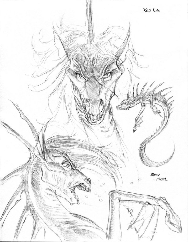 788x1015 Deep Six Study Sketches Of Red Tide By Baron Engel - Deep Sketches