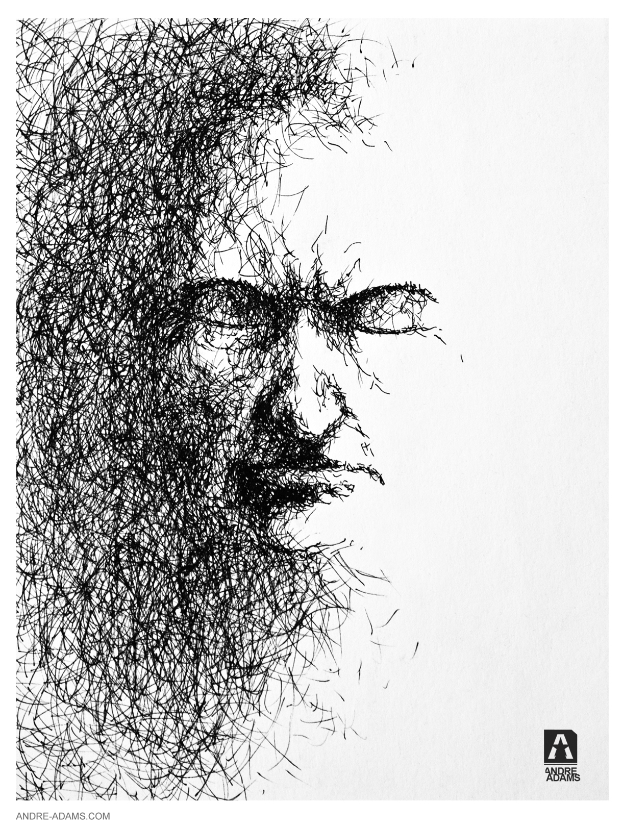 1221x1623 In Deep Thought Andre Adams - Deep Sketches