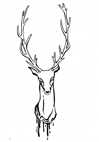 350x500 Drawn Dear Face - Deer Face Sketch