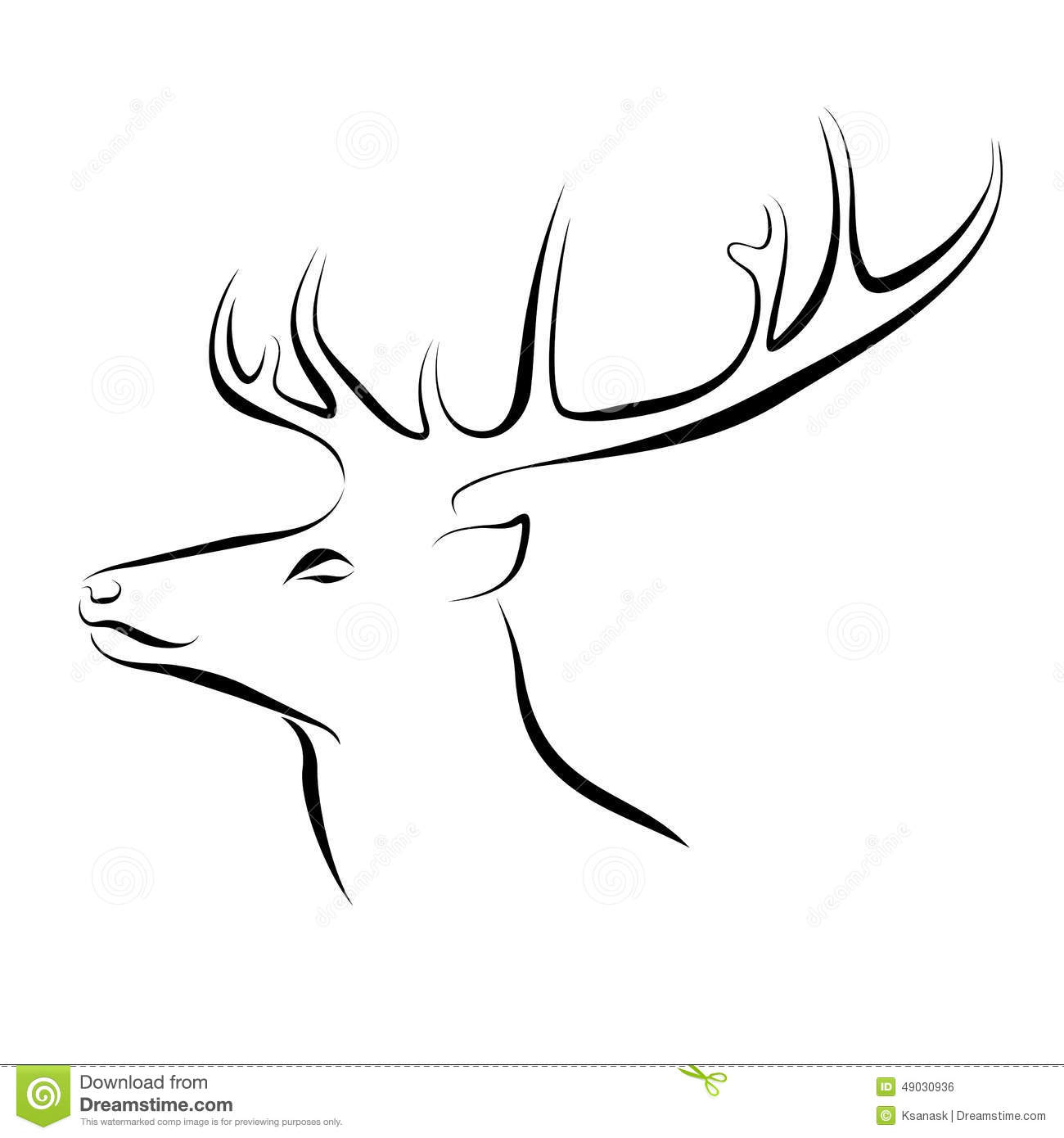 1300x1390 Collection Of Black And White Deer Head Drawing High Quality - Deer Face Sketch