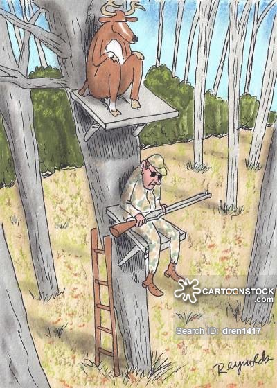 400x560 Hunting Stand Cartoons And Comics - Deer Hunting Sketch