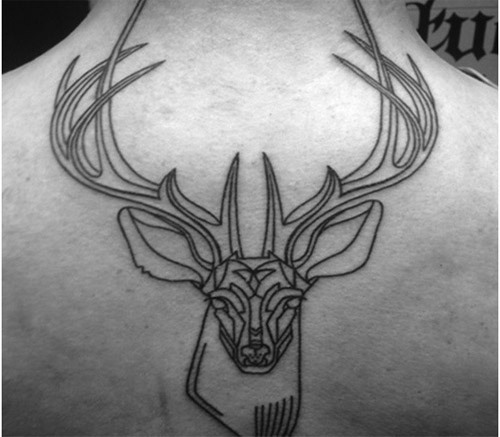 500x437 Best Deer Tattoo Designs - Deer Tattoo Sketch