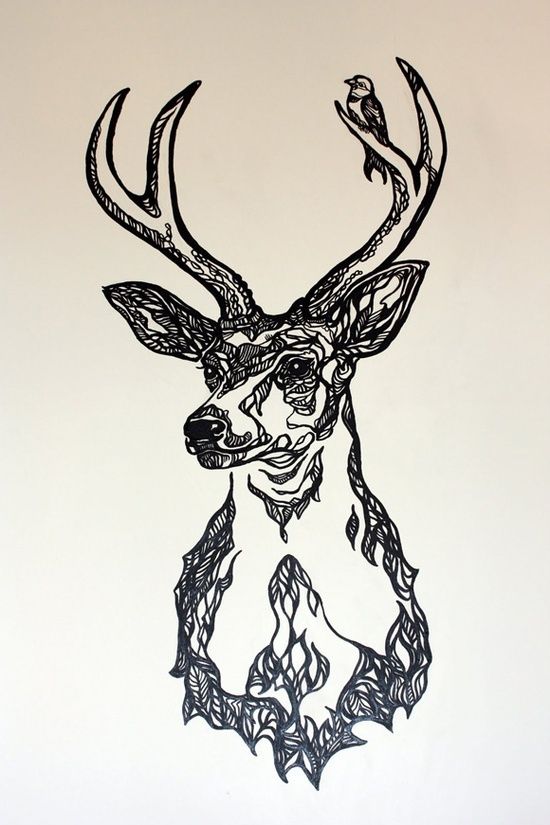 550x825 Deer Tattoos That Would Be A Nice One ! Tattoos - Deer Tattoo Sketch