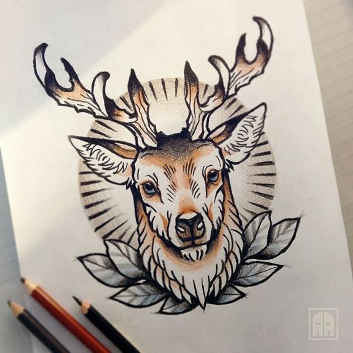 1001 + De Dessin Tatouage Magnifique Et Comment Choisir - Deer Tattoo Sketc...
