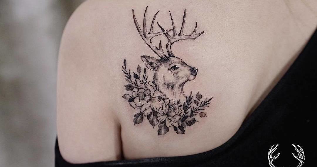 1080x571 40 Beautiful And Inspiring Deer Tattoo Designs - Deer Tattoo Sketch