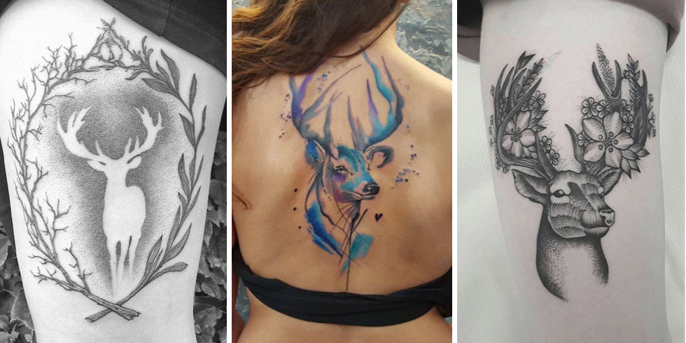 980x490 45 Excellent Stag Tattoo Designs And Ideas - Deer Tattoo Sketch