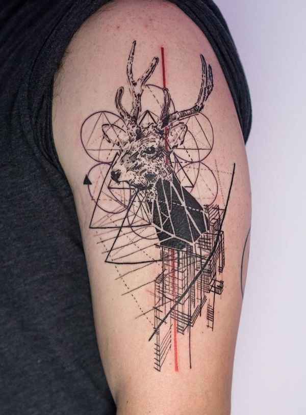 600x815 45 Inspiring Deer Tattoo Designs Art And Design - Deer Tattoo Sketch