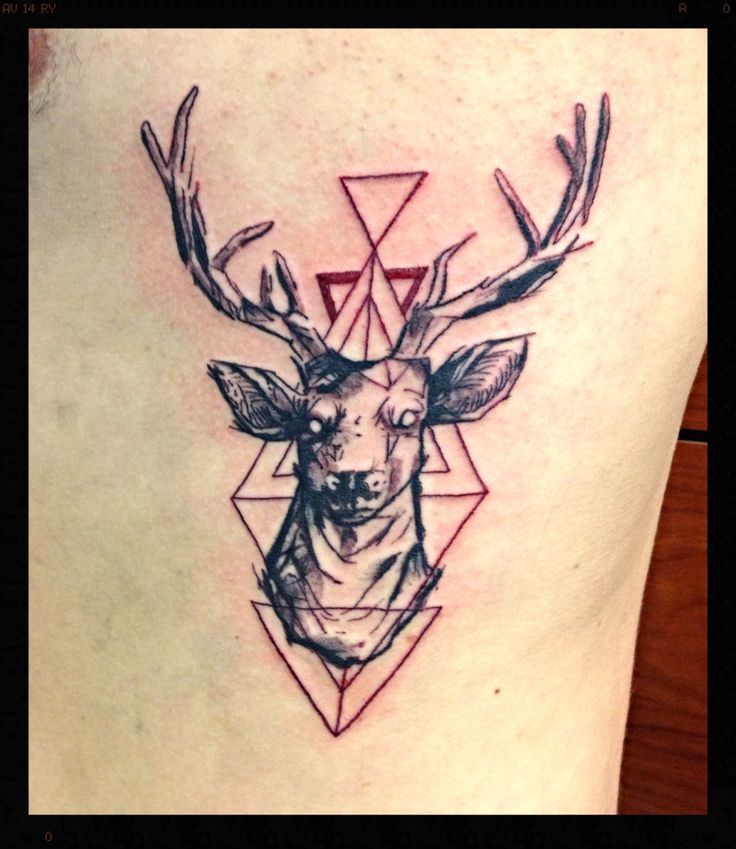 736x849 Best Geometric Deer Tattoos - Deer Tattoo Sketch