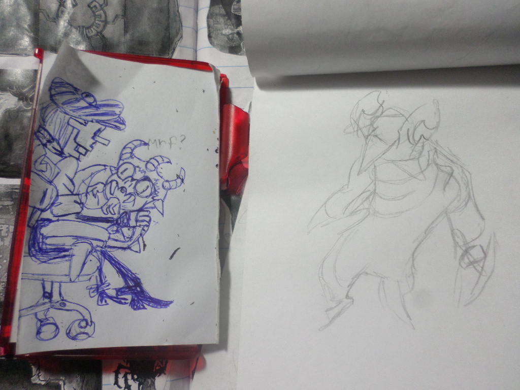 1024x768 Minespatch] Apophenia Art - Deerclops Figure Sketch