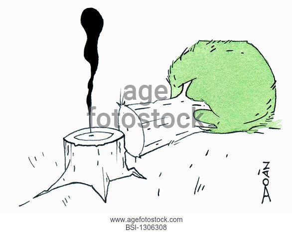 586x467 Drawing On Deforestation And Greenhouse Gas Stock Photos And - Deforestation Sketch