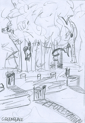 300x431 End Deforestation Poster - Deforestation Sketch