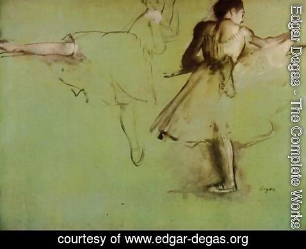 600x487 Edgar Degas - Degas Dancer Sketches
