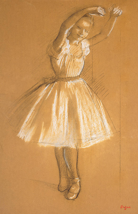 582x900 Little Dancer Drawing By Edgar Degas - Degas Dancer Sketches