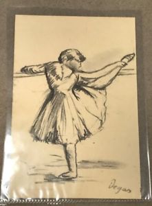 221x300 Edgar Degas Original Charcoal Sketching W Authenticy Certificate - Degas Sketches