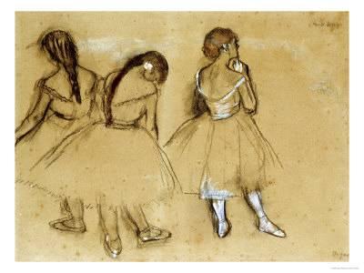 400x300 Three Dancers Giclee Print By Edgar Degas - Degas Sketches