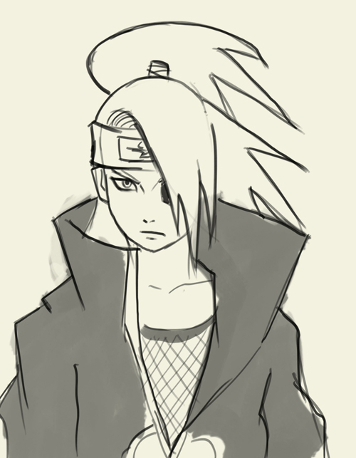 500x643 How To Draw Deidara - Deidara Sketch