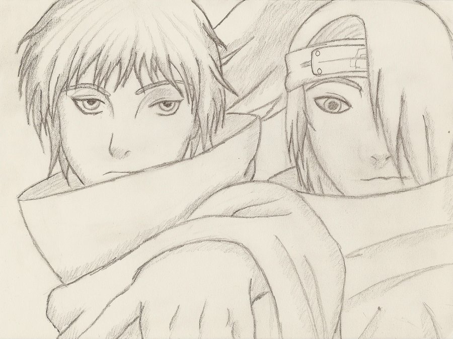900x674 Sasori And Deidara - Deidara Sketch