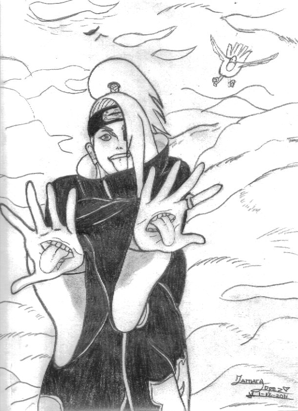 611x841 Commission Deidara Sketch By Zlo96 - Deidara Sketch