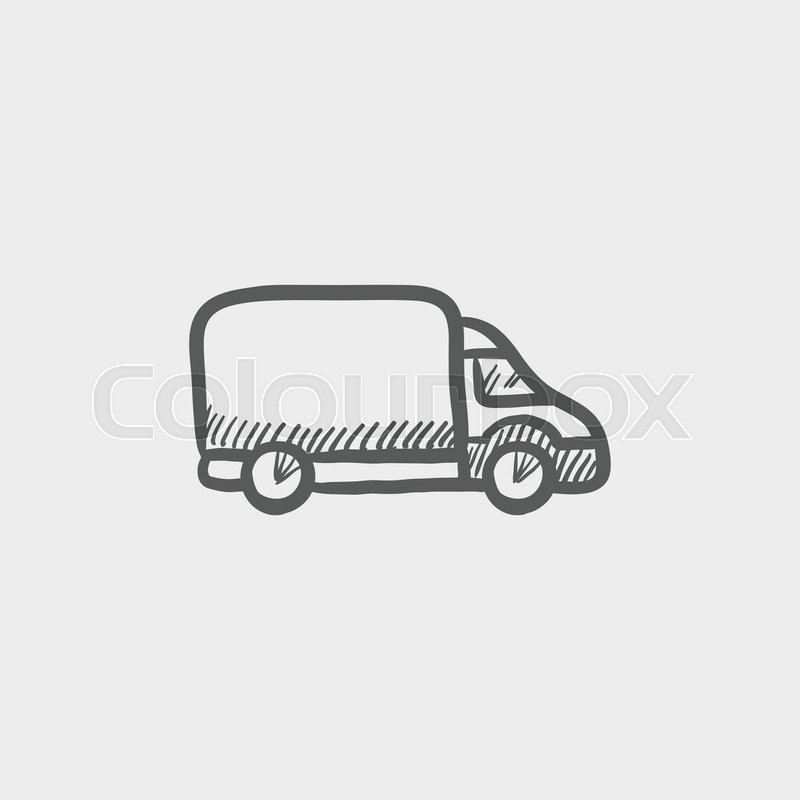 800x800 Delivery Van Sketch Icon For Web And Mobile. Hand Drawn Vector - Delivery Sketch