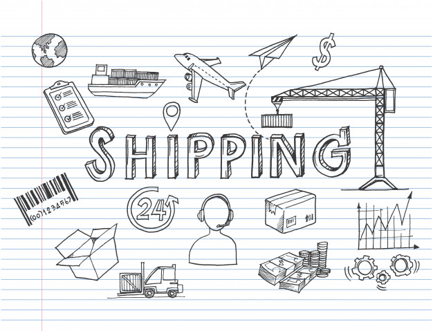 626x479 Logistic Concept With Sketch Delivery And Shipping Decorative - Delivery Sketch