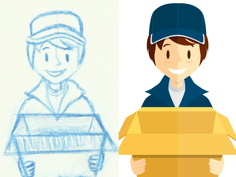 800x600 Delivery Boy - Delivery Sketch