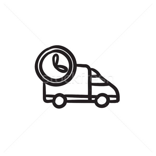 600x600 Delivery Truck Sketch Icon. Vector Illustration Andrei Krauchuk - Delivery Sketch