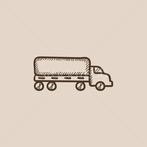 600x600 Delivery Truck Sketch Icon. Vector Illustration Andrei Krauchuk - Delivery Truck Sketch