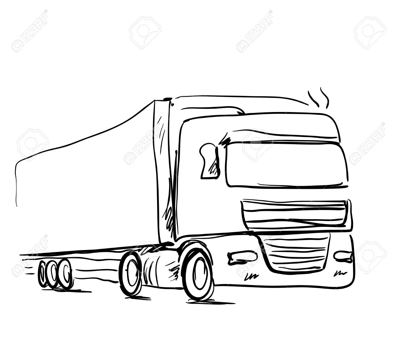 1300x1114 Drawn Truck Delivery Truck - Delivery Truck Sketch