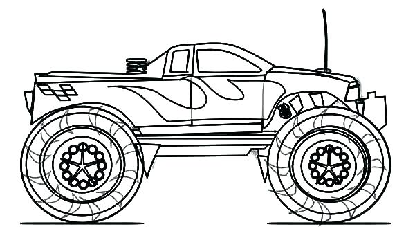600x357 Coloring Pages Monster Trucks Truck Caterpillar Delivery Jam - Delivery Truck Sketch